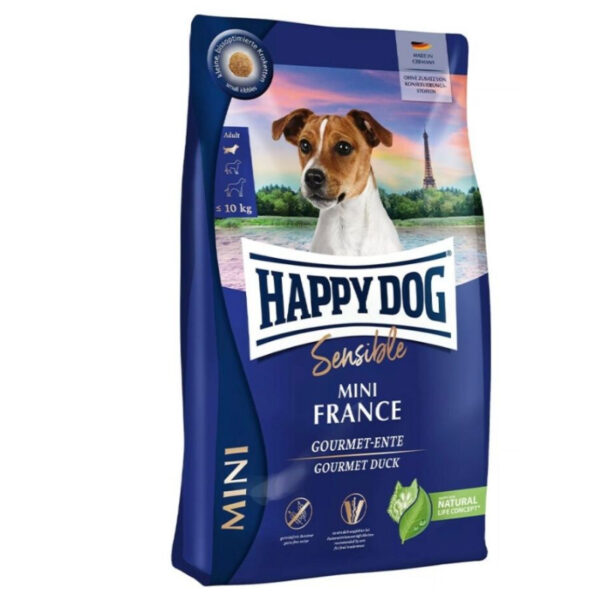 Happy Dog - Sensible Mini France - Dry food for adult miniature breed dogs with duck meat