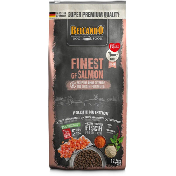 Premium salmon dog food packaging